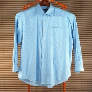 DAMON Dress Shirt 17 1/2" - 32"-33" White\Blue Checkered